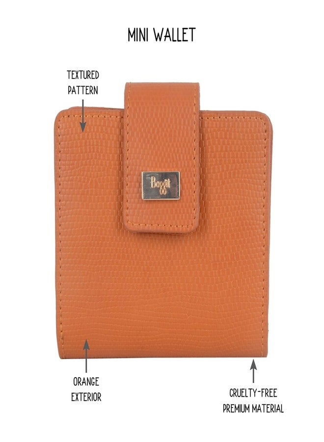 Baggit Women Orange Wallet Small Size | Ladies Stylish Purse Bag | Credit Card Money Holder - Image 2